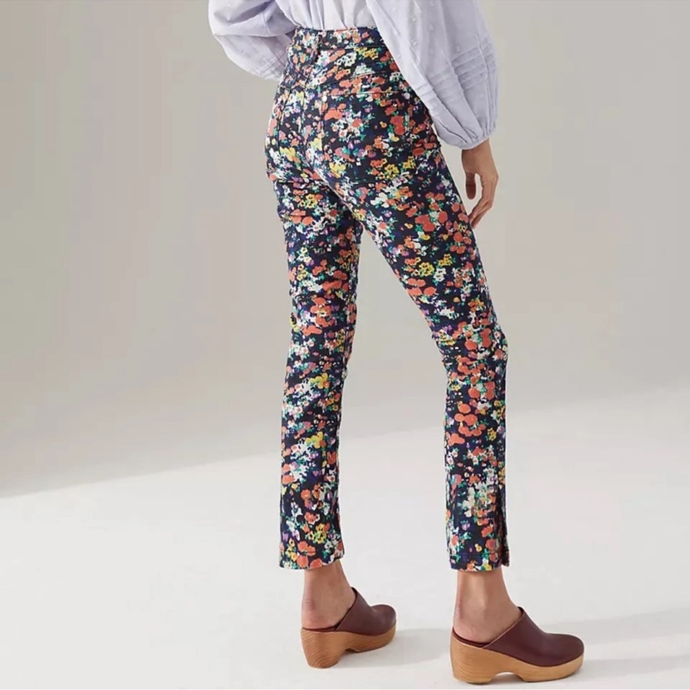 Anthropologie Maeve Gardenia Ultra High-Rise floral Slim Straight Jeans 29 - Picture 14 of 14